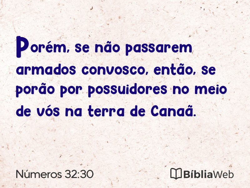 Números 32:30 em imagem para compartilhar
