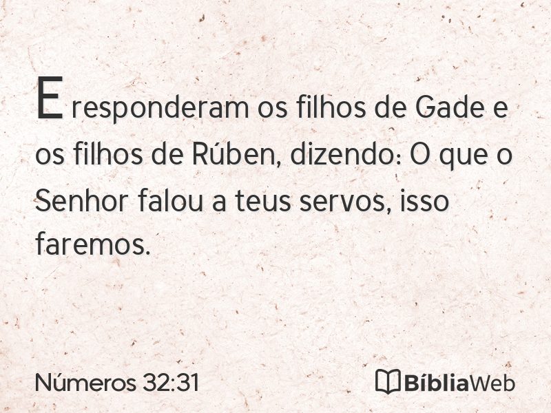 Números 32:31 em imagem para compartilhar