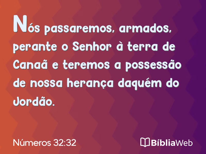 Números 32:32 em imagem para compartilhar