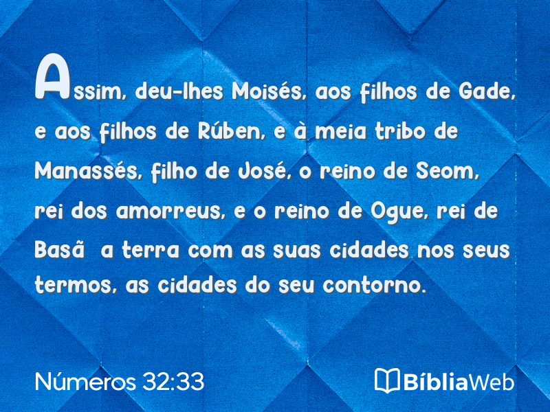 Números 32:33 em imagem para compartilhar