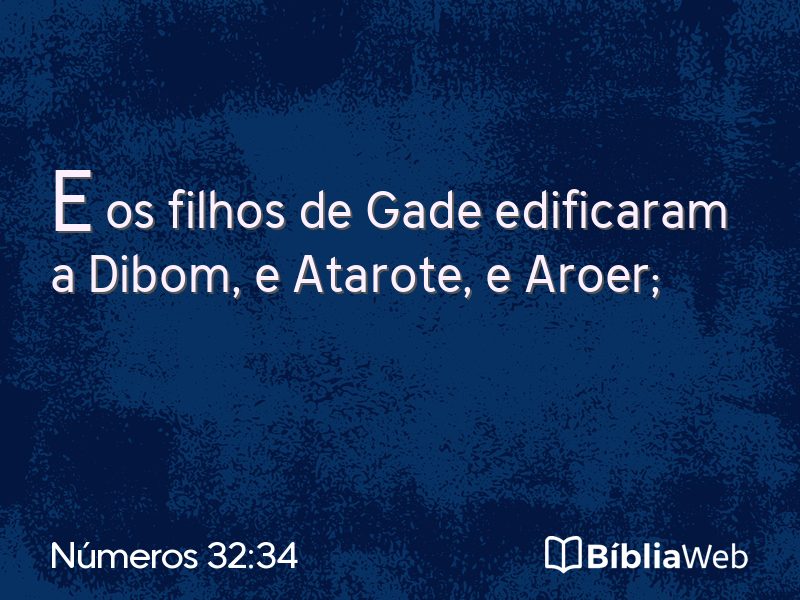 Números 32:34 em imagem para compartilhar