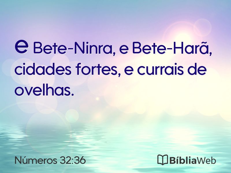 Números 32:36 em imagem para compartilhar