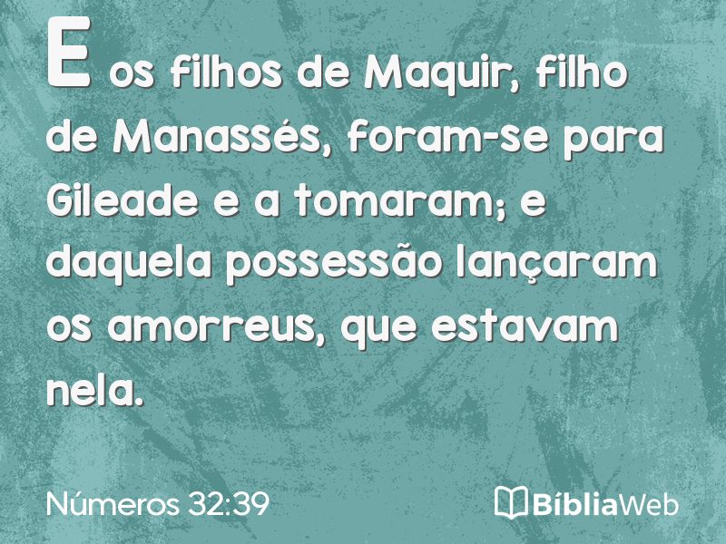 Números 32:39 em imagem para compartilhar