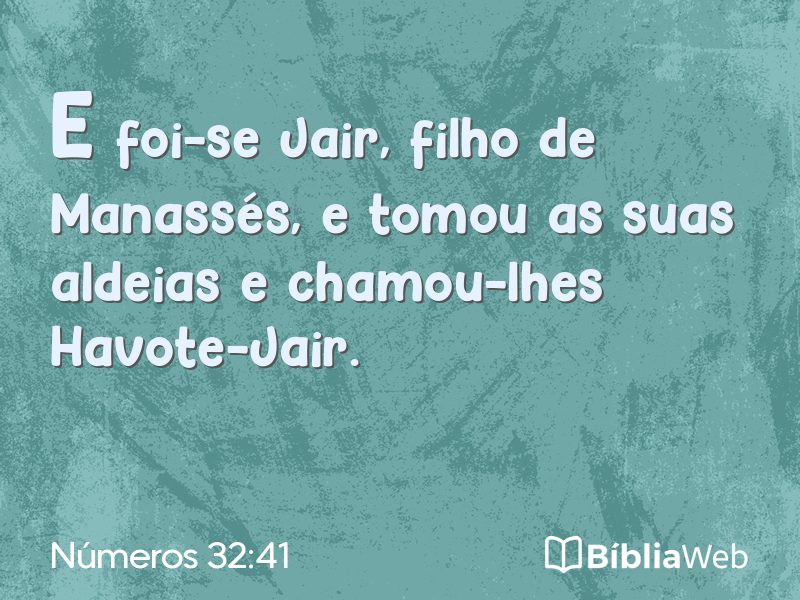 Números 32:41 em imagem para compartilhar