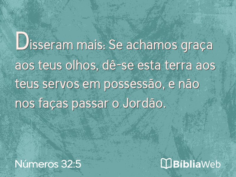 Números 32:5 em imagem para compartilhar