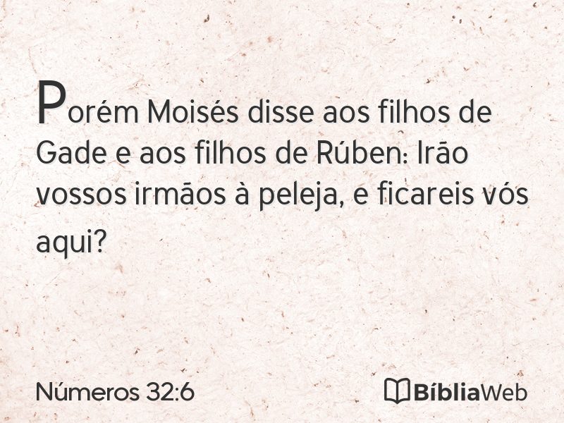 Números 32:6 em imagem para compartilhar