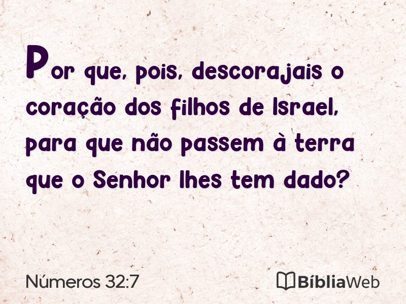 Números 32:7 em imagem para compartilhar