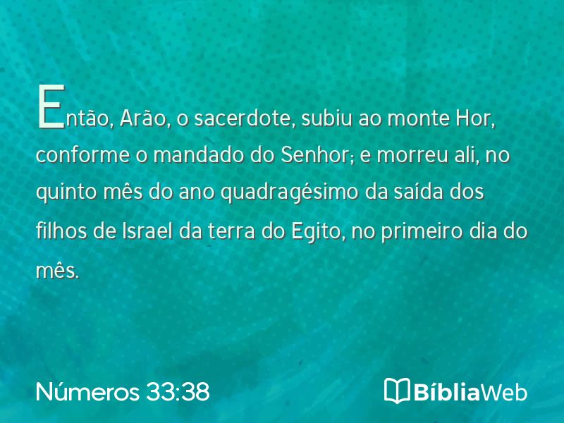 Números 33:38 em imagem para compartilhar