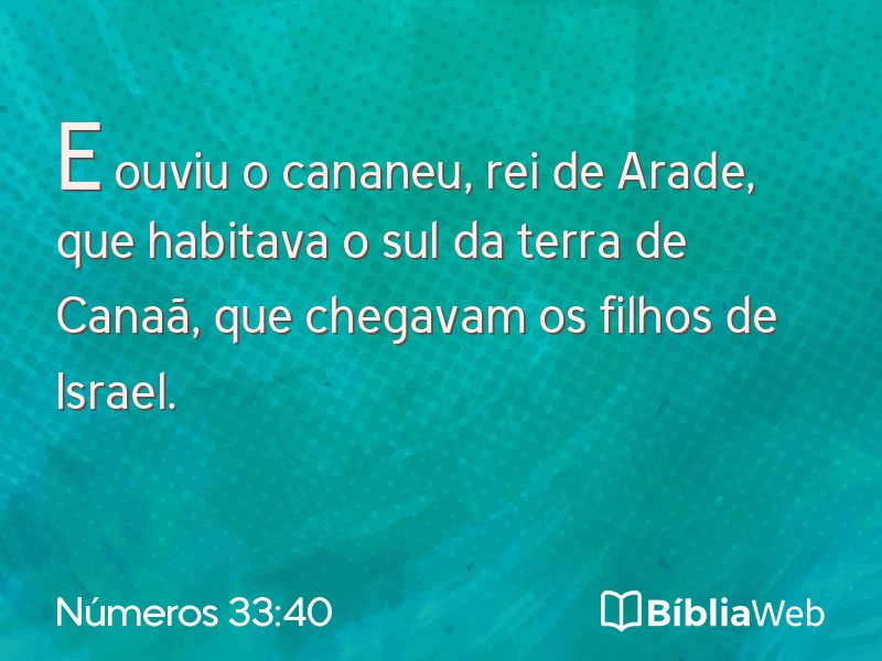 Números 33:40 em imagem para compartilhar