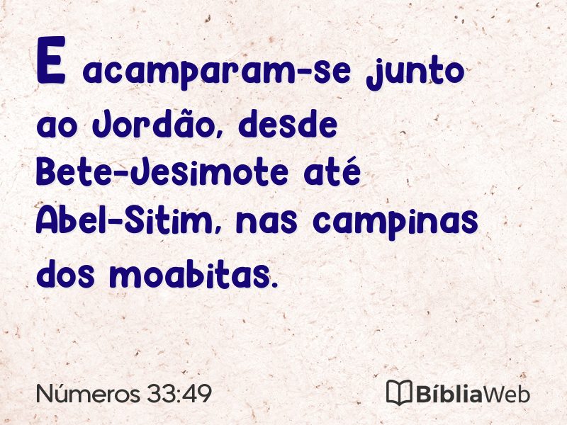 Números 33:49 em imagem para compartilhar