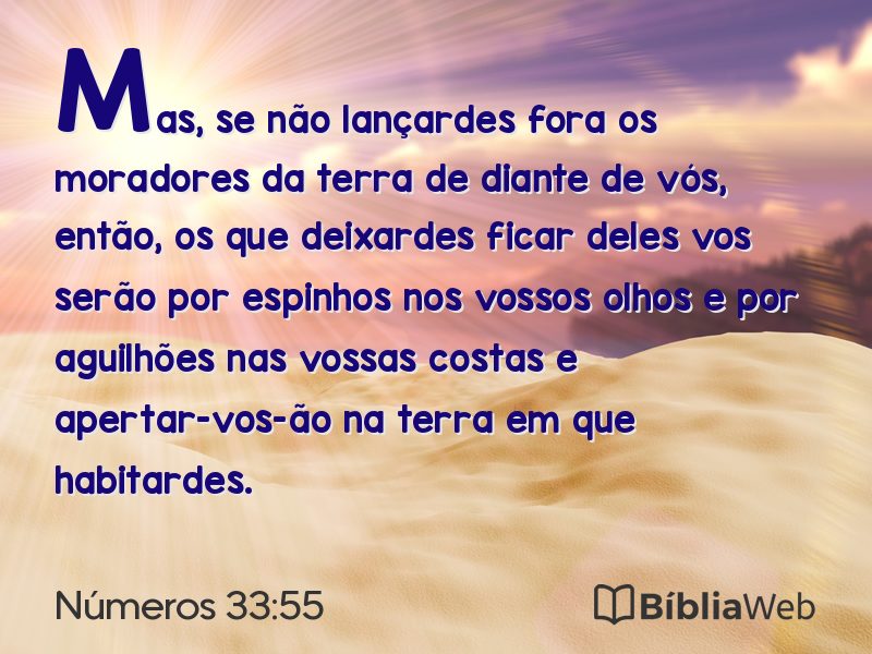 Números 33:55 em imagem para compartilhar