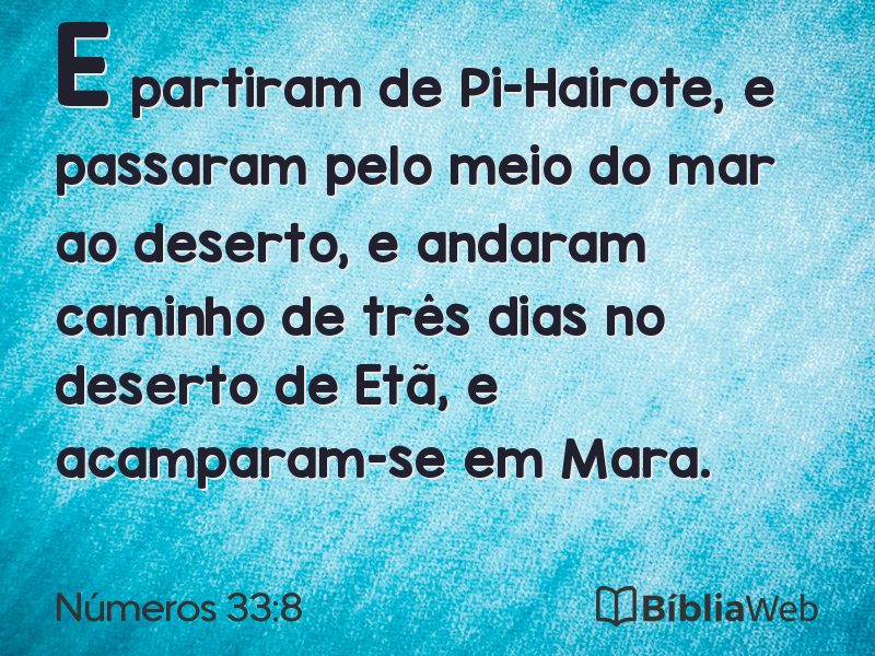 Números 33:8 em imagem para compartilhar
