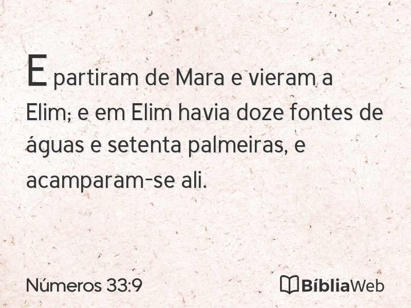 Números 33:9 em imagem para compartilhar