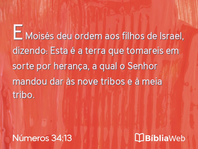 Números 34:13 em imagem para compartilhar
