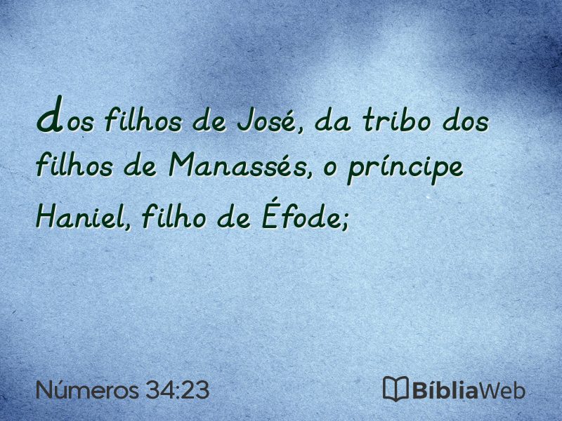 Números 34:23 em imagem para compartilhar