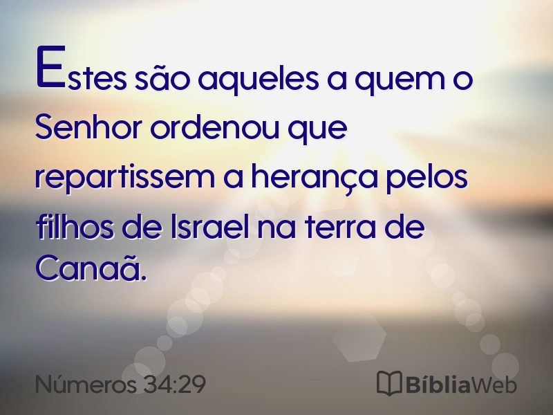 Números 34:29 em imagem para compartilhar