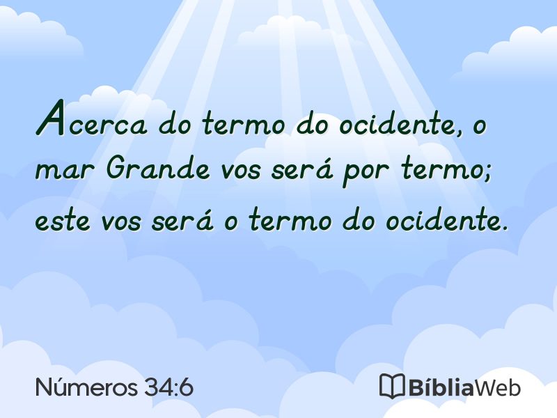 Números 34:6 em imagem para compartilhar