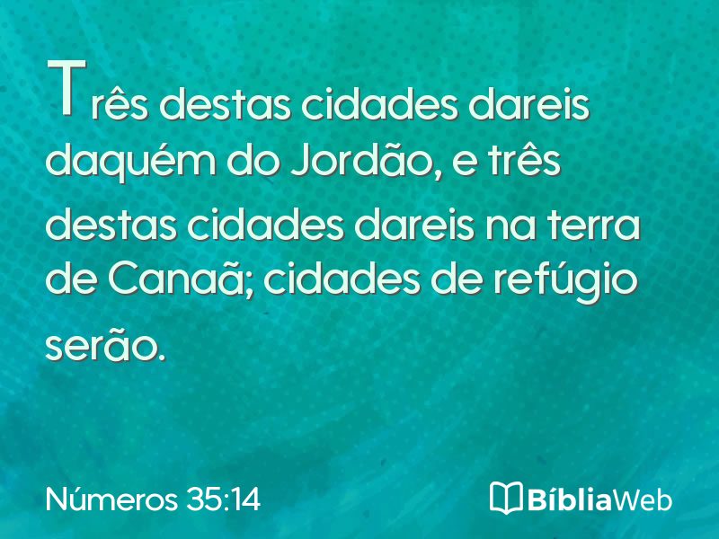 Números 35:14 em imagem para compartilhar