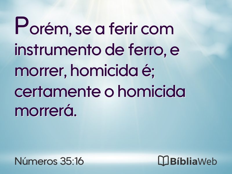 Números 35:16 em imagem para compartilhar