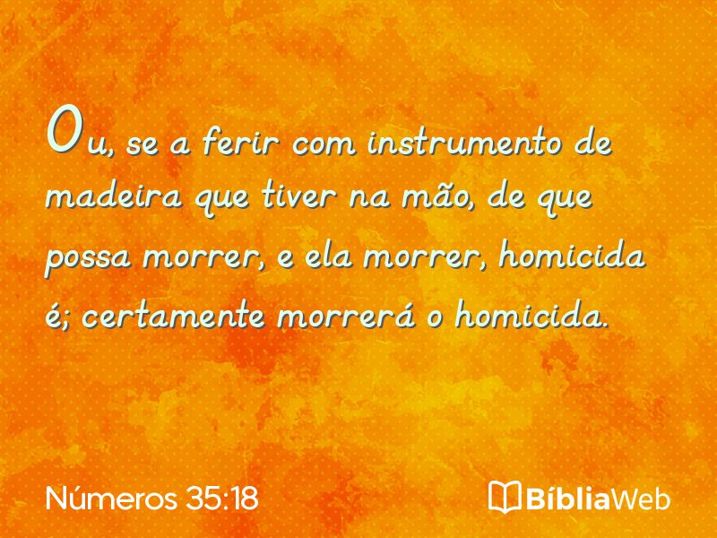 Números 35:18 em imagem para compartilhar