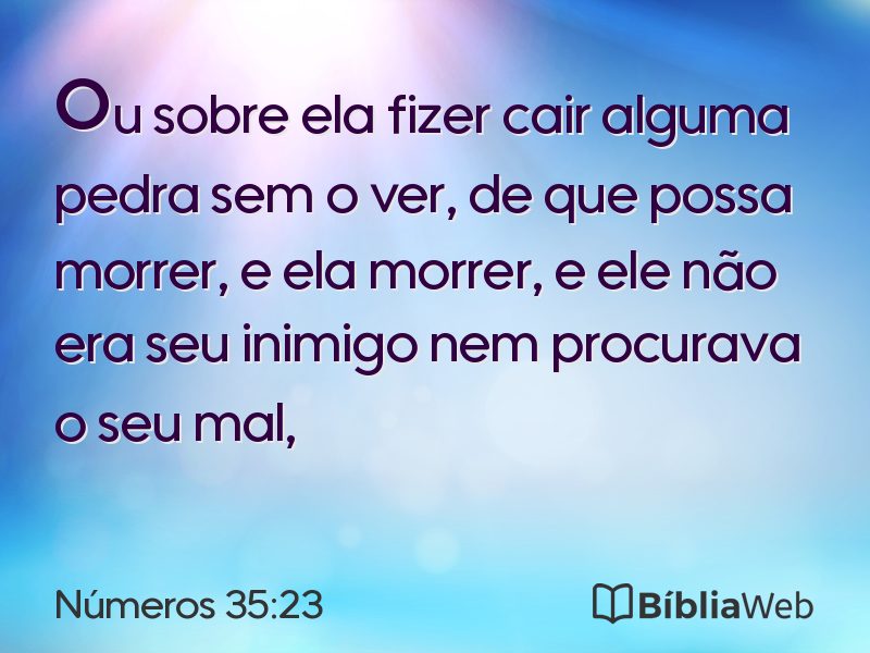Números 35:23 em imagem para compartilhar