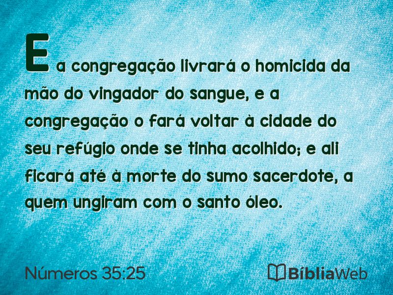 Números 35:25 em imagem para compartilhar