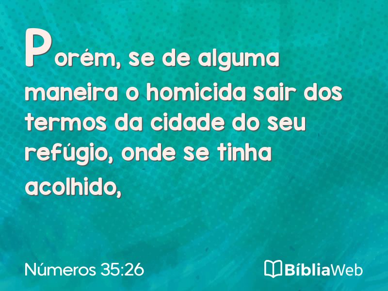 Números 35:26 em imagem para compartilhar