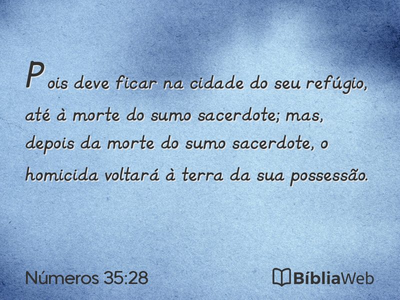 Números 35:28 em imagem para compartilhar