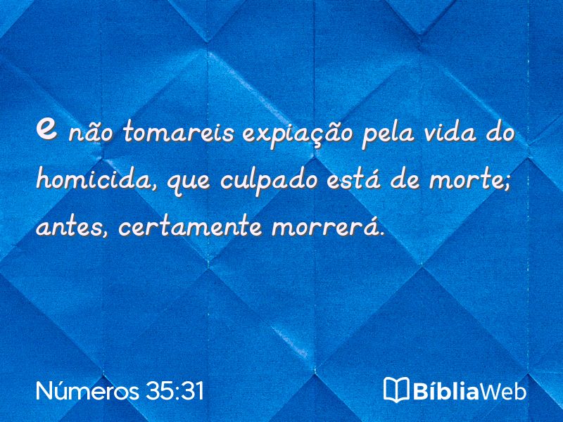 Números 35:31 em imagem para compartilhar