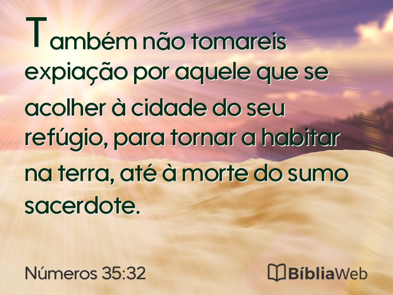 Números 35:32 em imagem para compartilhar