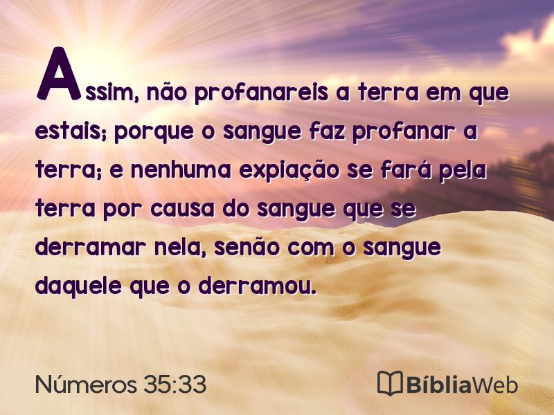 Números 35:33 em imagem para compartilhar
