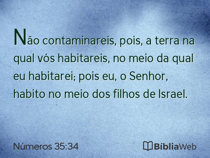 Números 35:34 em imagem para compartilhar