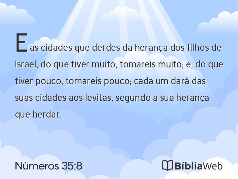 Números 35:8 em imagem para compartilhar