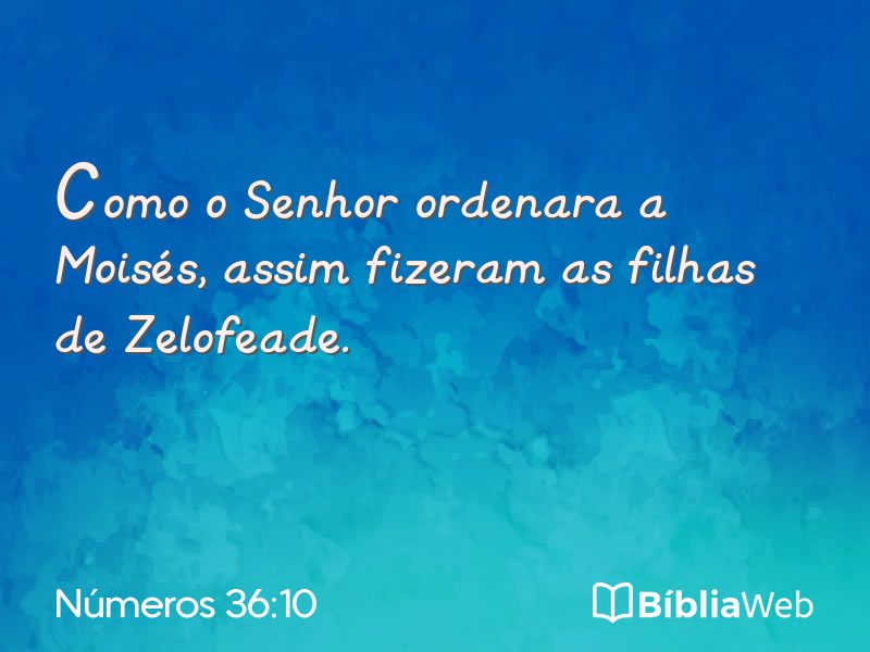 Números 36:10 em imagem para compartilhar
