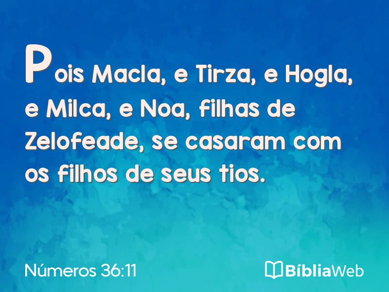Números 36:11 em imagem para compartilhar