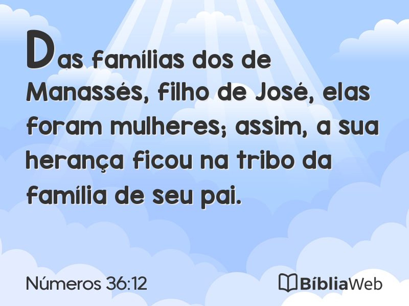 Números 36:12 em imagem para compartilhar