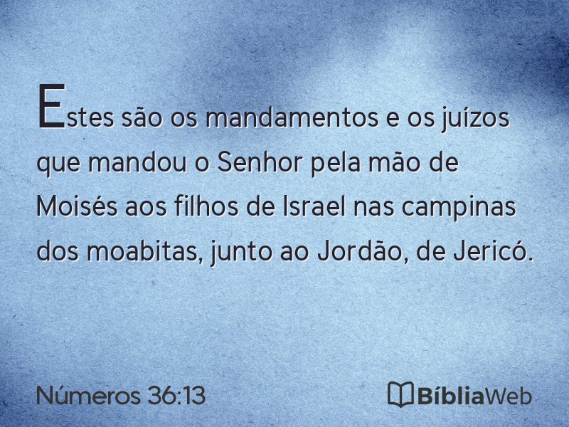 Números 36:13 em imagem para compartilhar
