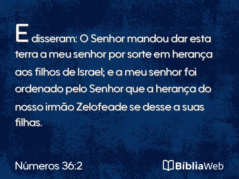 Números 36:2 em imagem para compartilhar