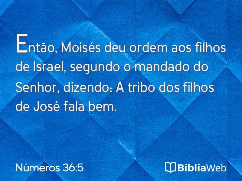 Números 36:5 em imagem para compartilhar