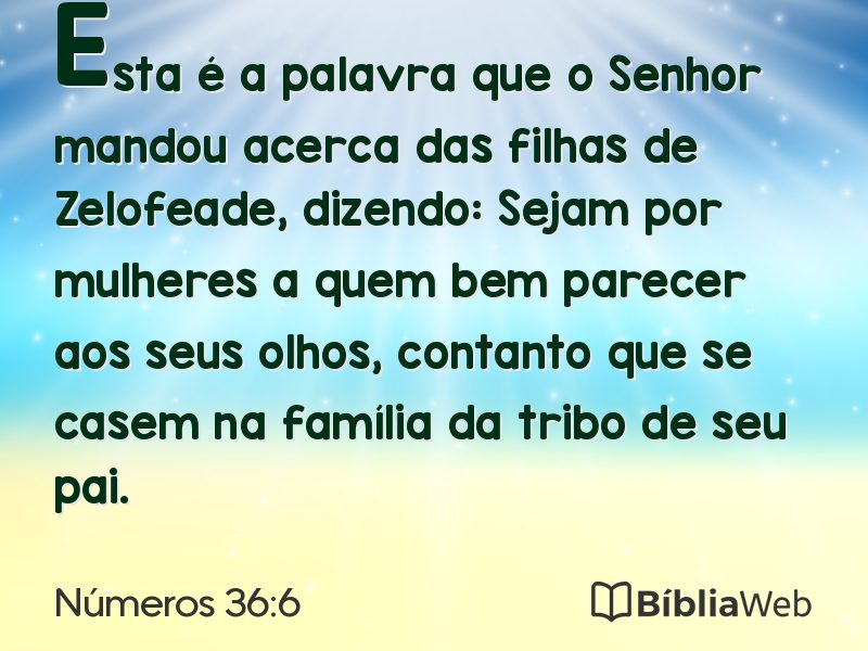 Números 36:6 em imagem para compartilhar