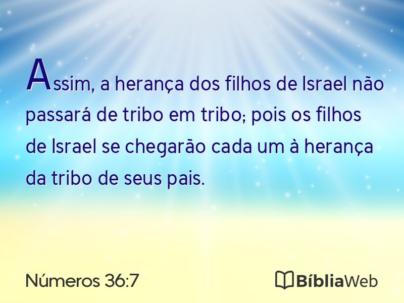 Números 36:7 em imagem para compartilhar