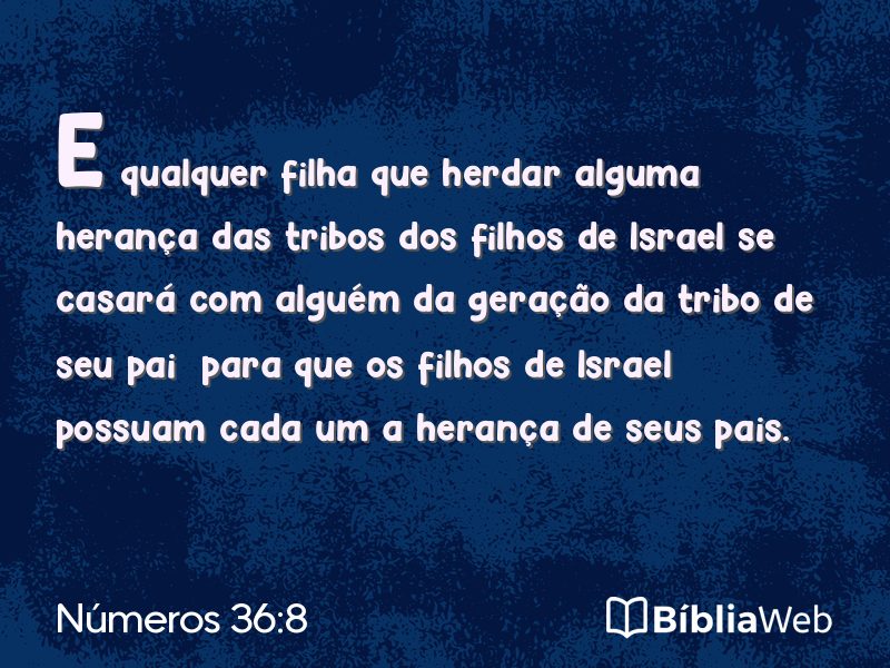 Números 36:8 em imagem para compartilhar