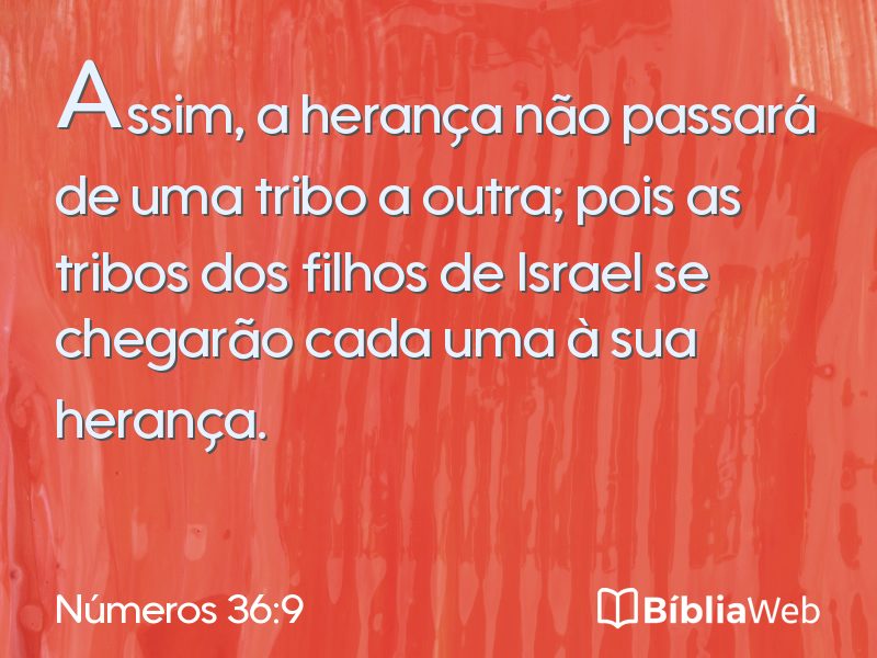 Números 36:9 em imagem para compartilhar