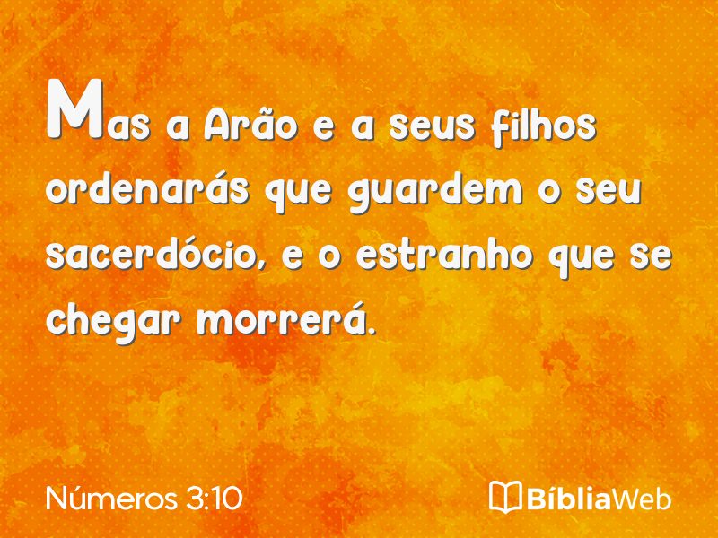 Números 3:10 em imagem para compartilhar