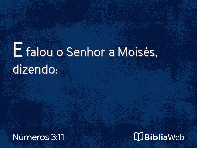 Números 3:11 em imagem para compartilhar