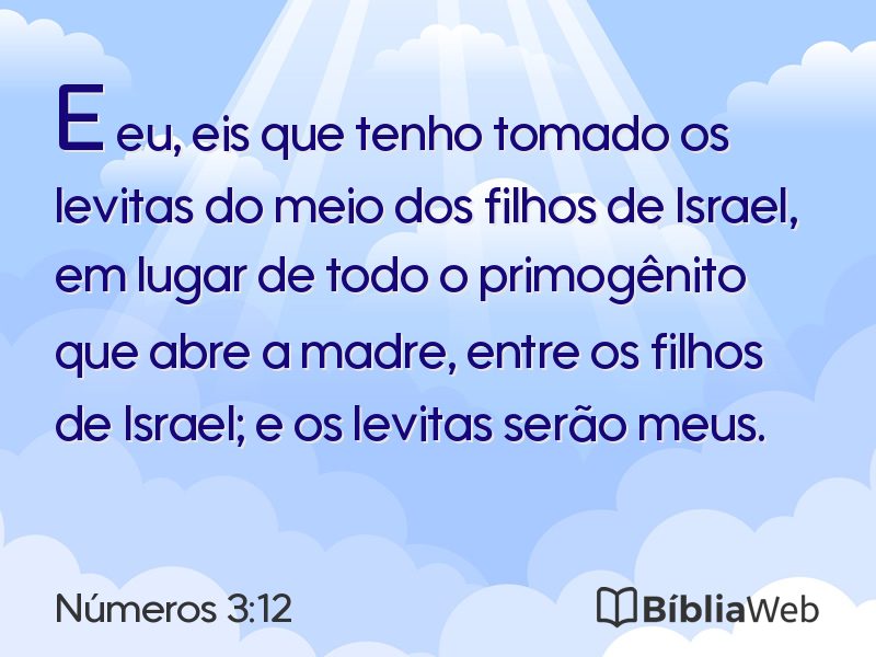 Números 3:12 em imagem para compartilhar