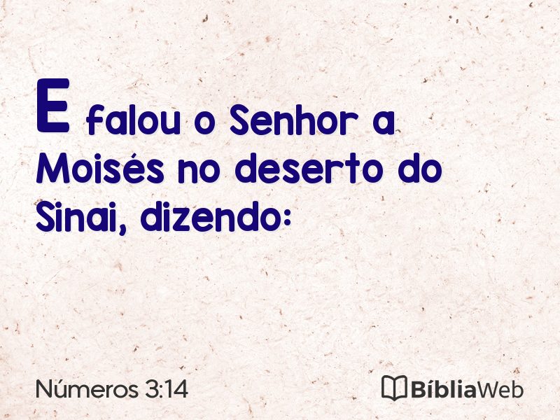 Números 3:14 em imagem para compartilhar