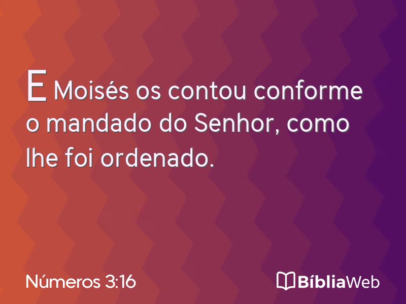 Números 3:16 em imagem para compartilhar