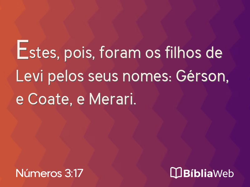 Números 3:17 em imagem para compartilhar