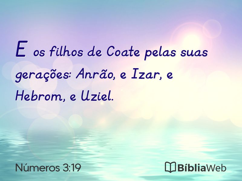 Números 3:19 em imagem para compartilhar